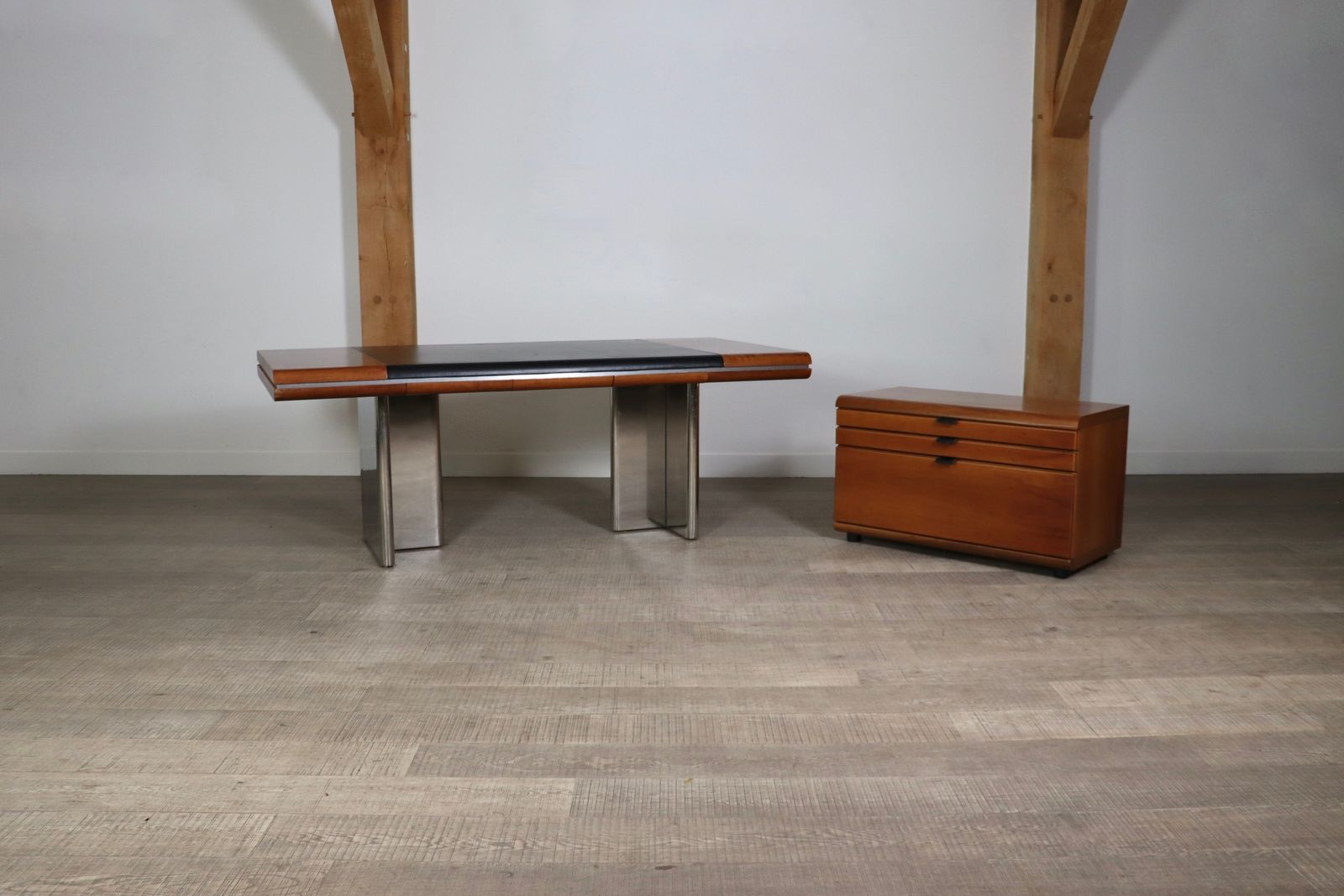 Hans Von Klier For Skipper Executive Desk And Credenza, Italy, 1970s photo for sale