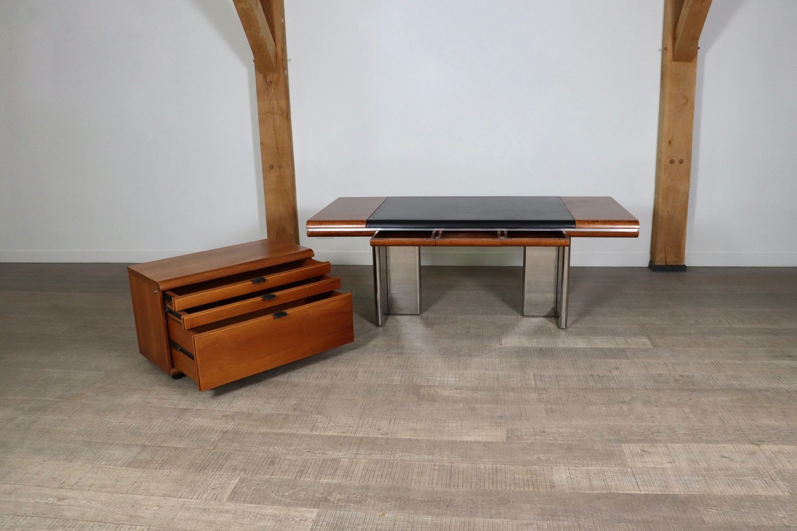 Hans Von Klier For Skipper Executive Desk And Credenza, Italy, 1970s photo buy