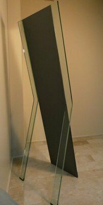 Vertical Mirror In Oblique Curved Glass By Massimo Morozzi For Fiam, 1980s photo buy