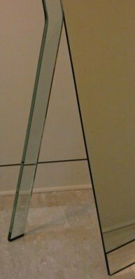 photo furniture Vertical Mirror In Oblique Curved Glass By Massimo Morozzi For Fiam, 1980s