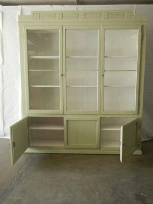 Vintage Fir Display Cabinet, 1950s photo furniture