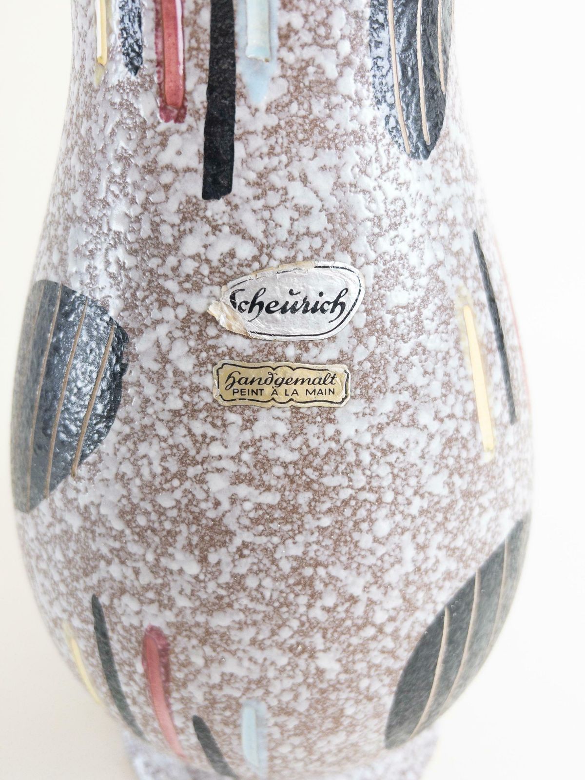 Large Floor Vase By Scheurich Keramik   1950s Mid Century Ceramic Vase   West German Pottery Scheurich 215 33 photo vintage