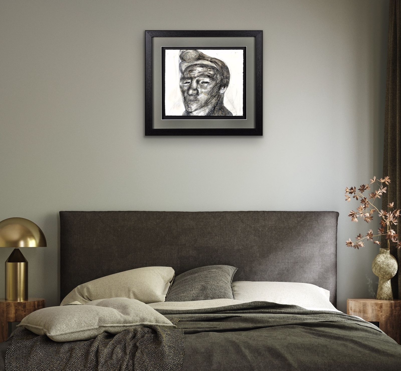 photo buy Jack Crabtree B.1938. Welsh Coal Miner. Mixed Media. Framed 1970s Social Realist Artwork. Coal Mining In South Wales. 20th Century Modern British.