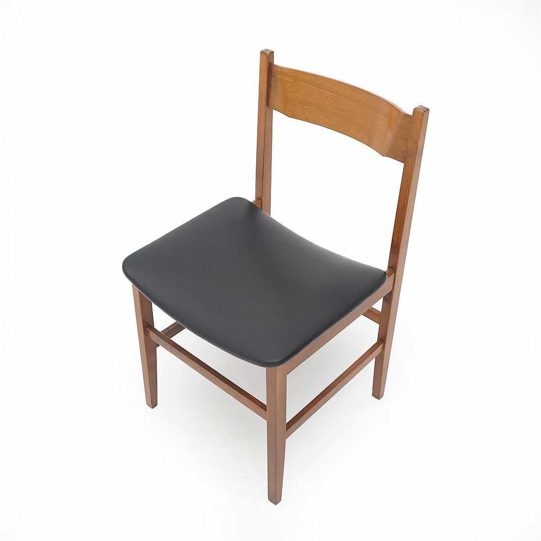 4 Wooden Chairs With Padded Seat, 1950s photo vintage