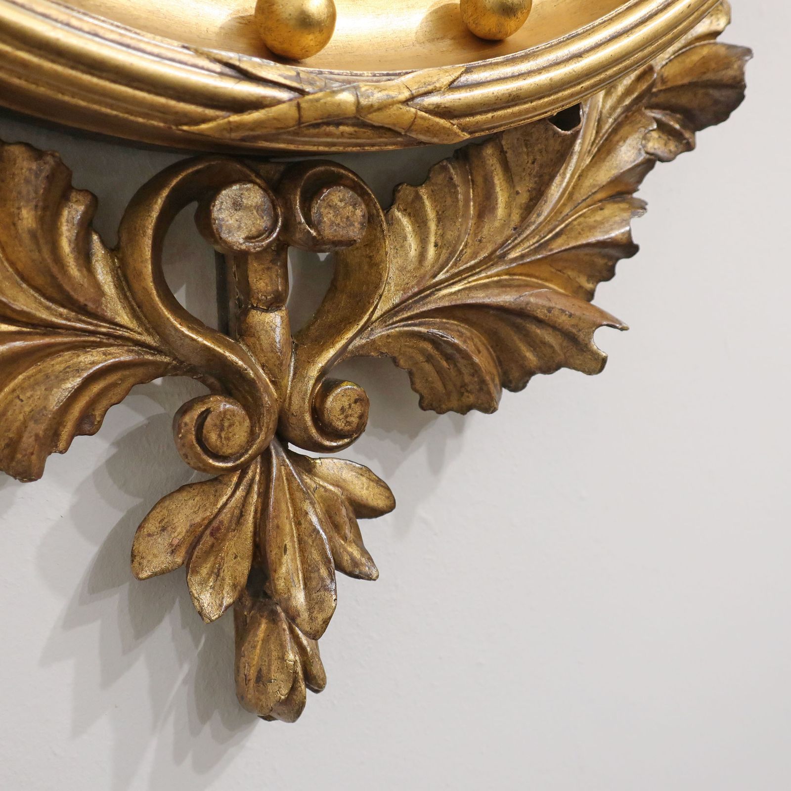Regency Convex Carved Giltwood Wall Mirror photo Home Decor