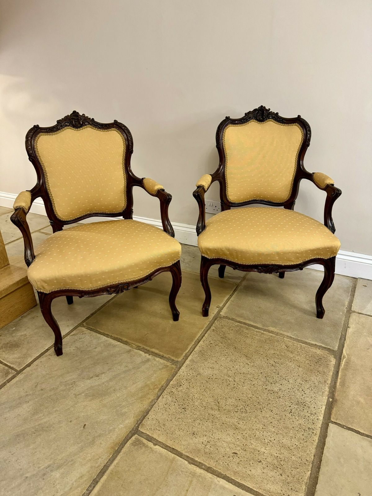 Fine Antique French Carved Walnut Three Piece Suite photo vintage