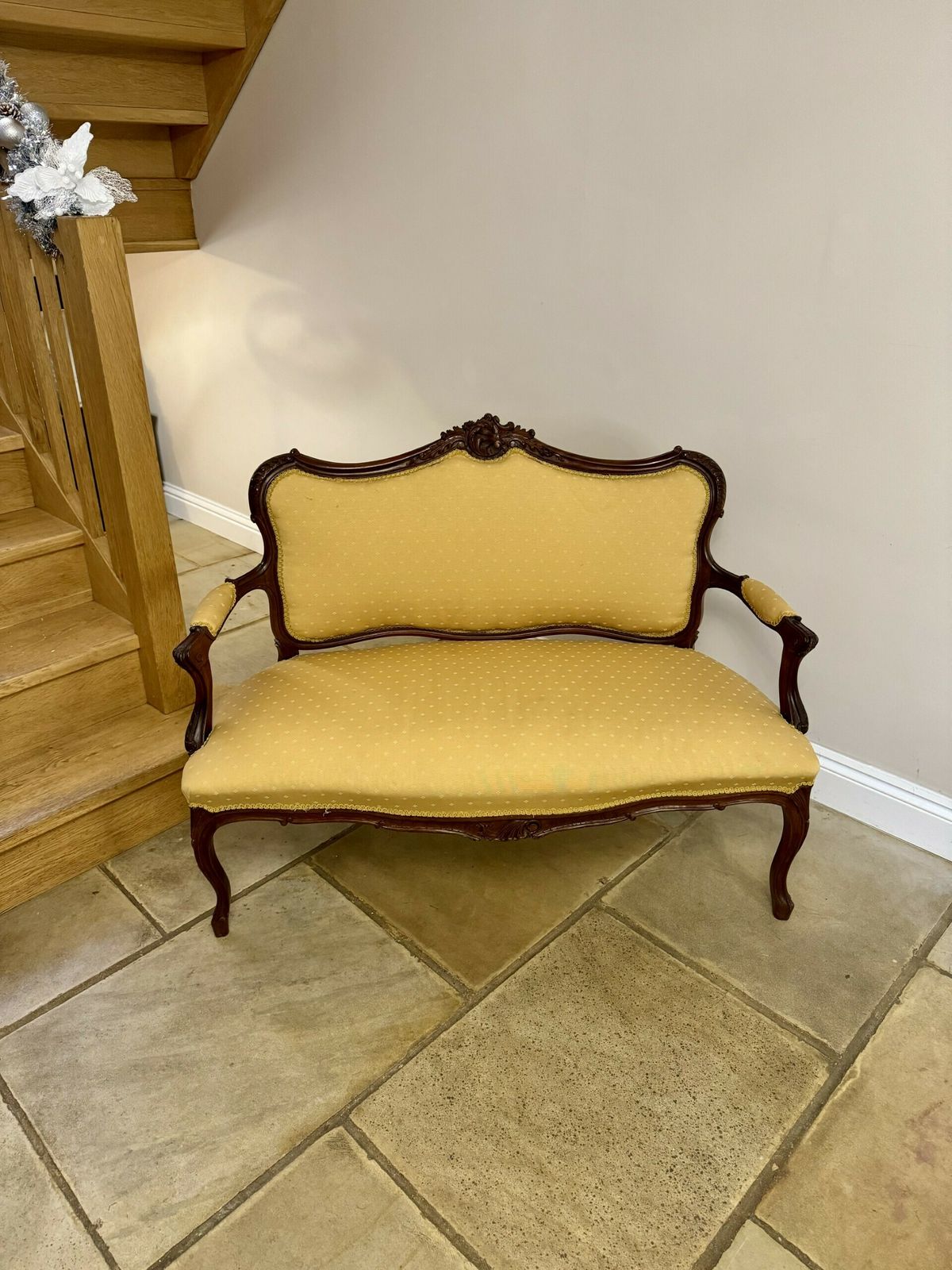 photo furniture Fine Antique French Carved Walnut Three Piece Suite