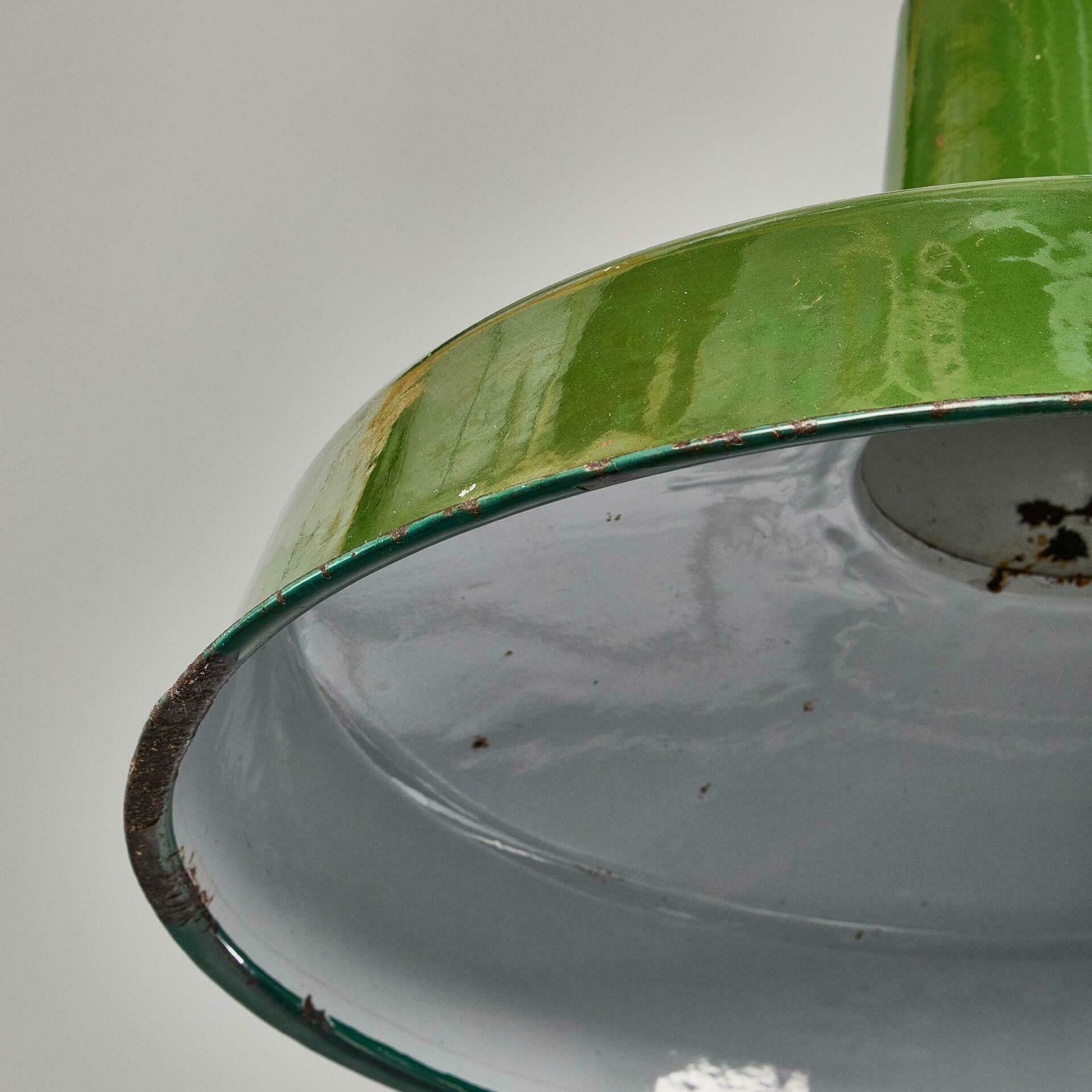 1960's Industrial Green Enamel Pendant Lamps photo 174.0