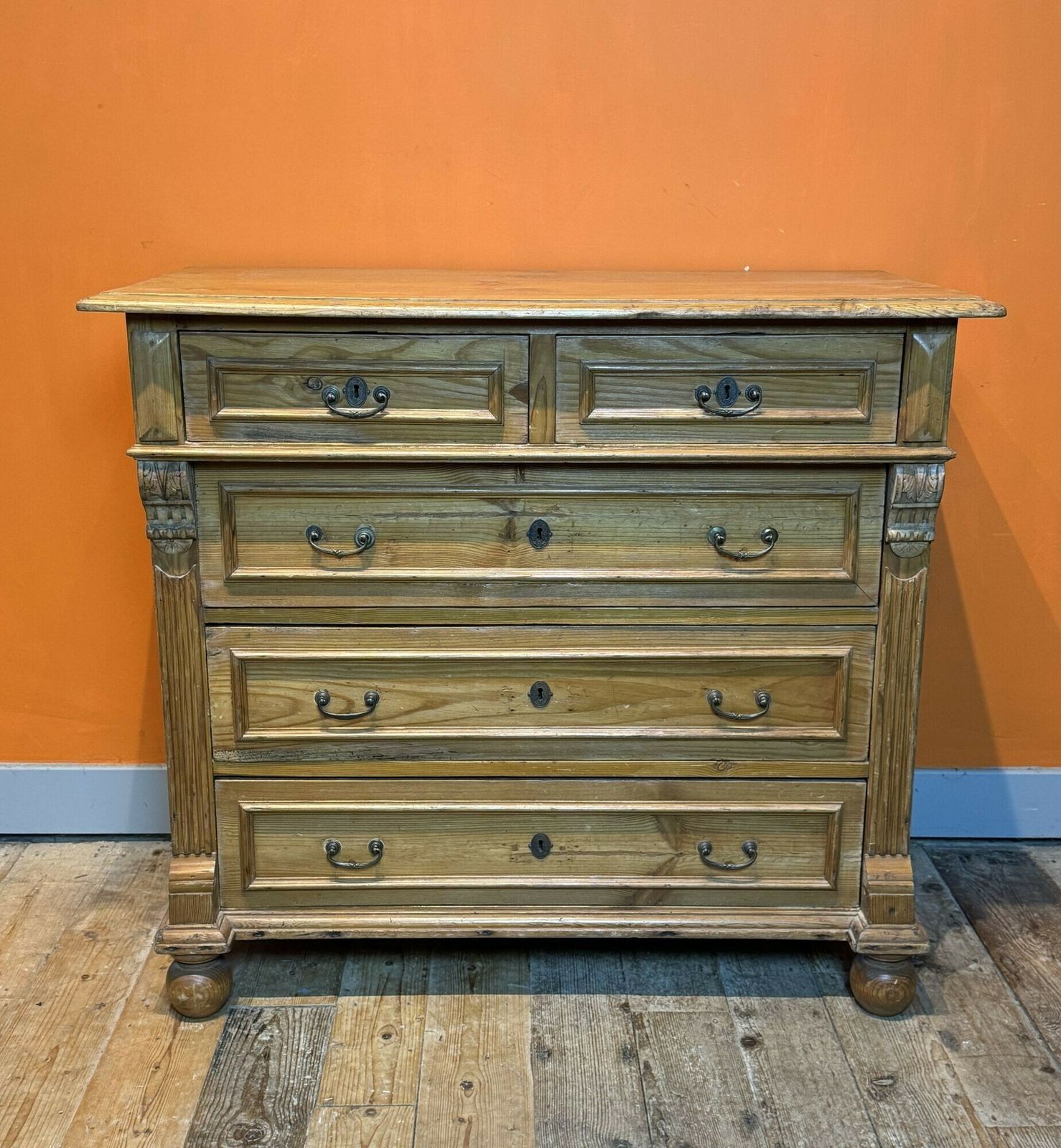 Antique North European Pine Chest Of Drawers