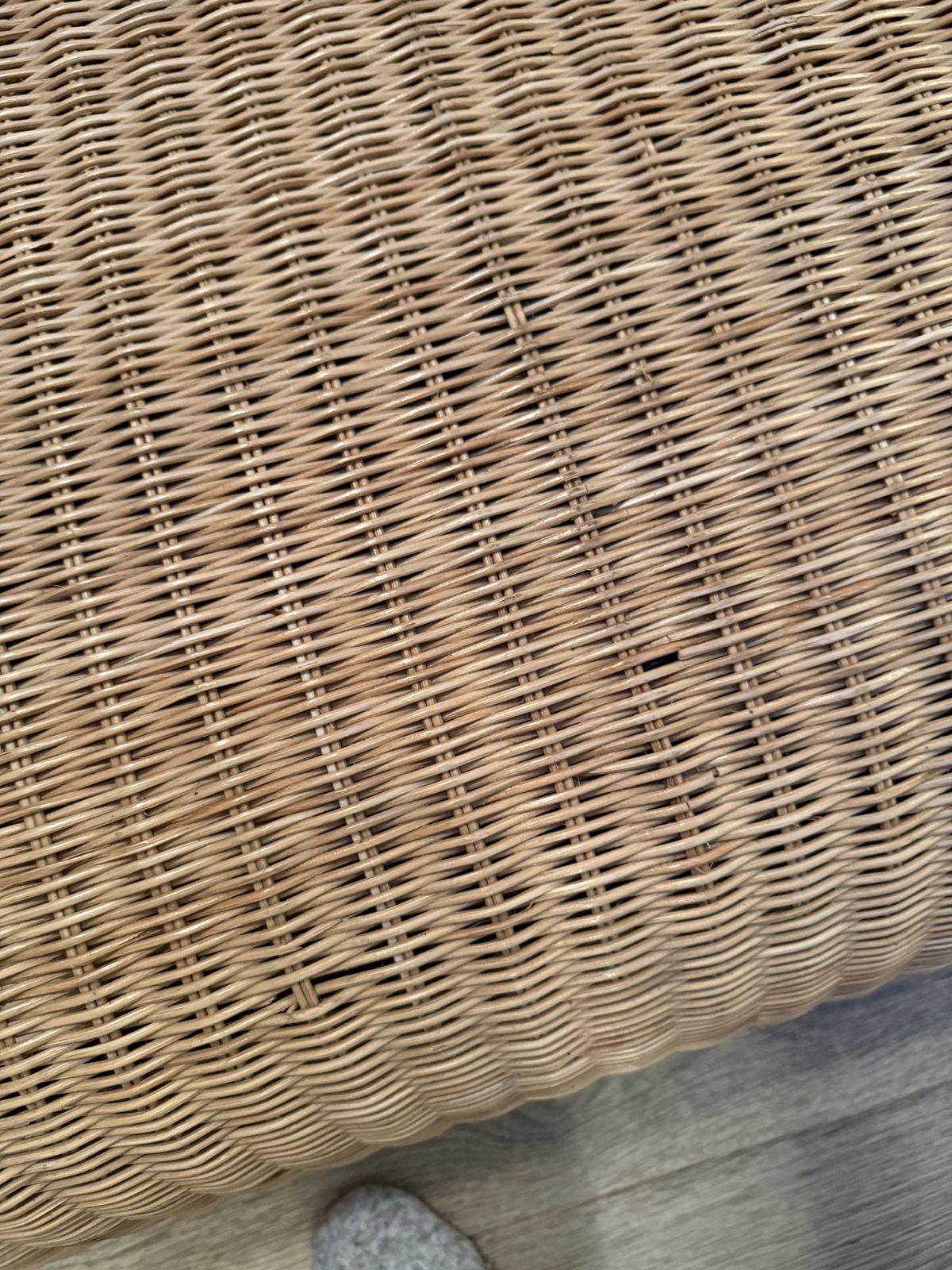 Curved 20th Century Italian Wicker Bench Vintage Rattan Sculptural Seat photo Furniture