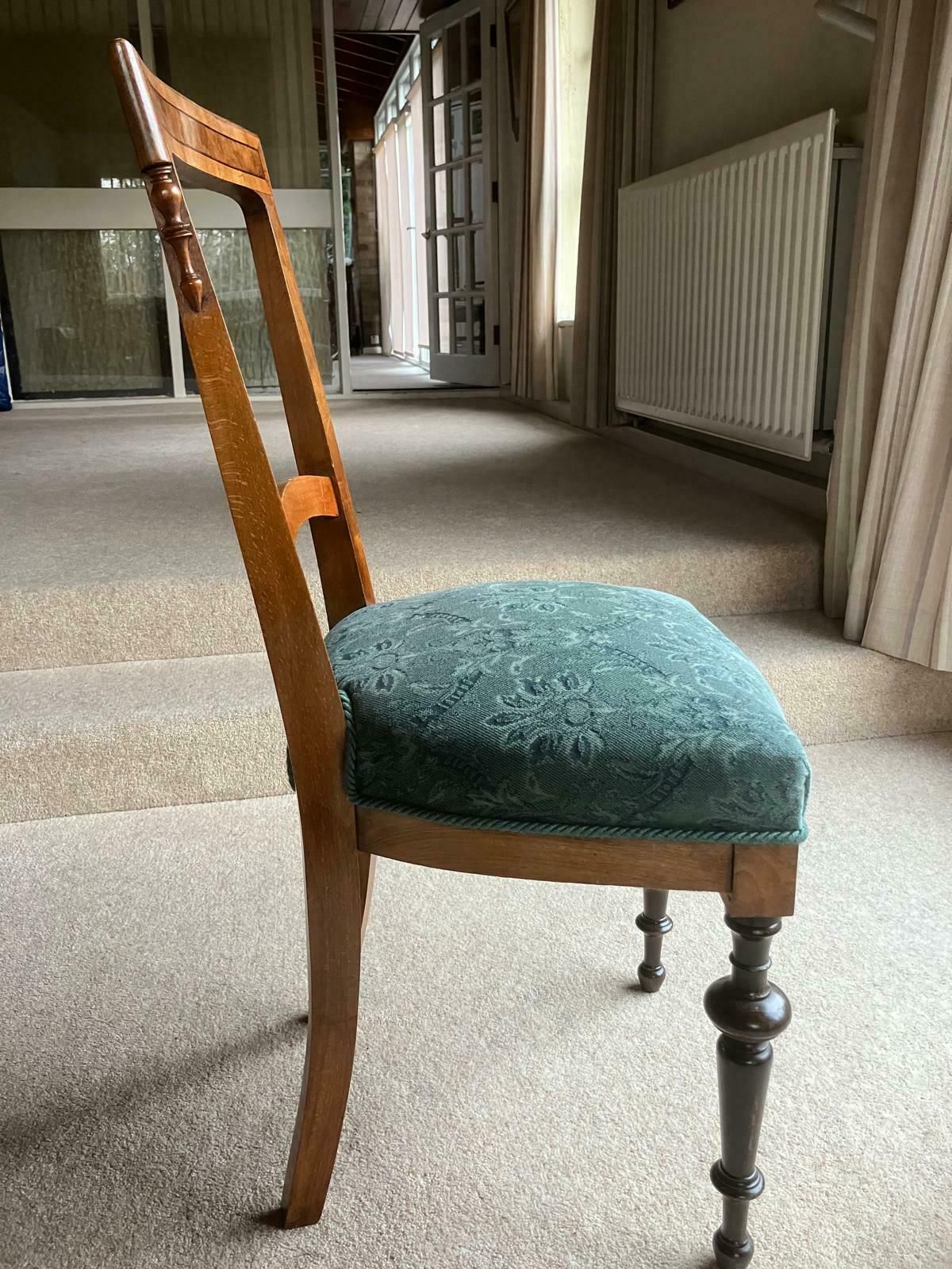 photo for sale 4 X Biedermeier Dining Chairs With Burl Onlay