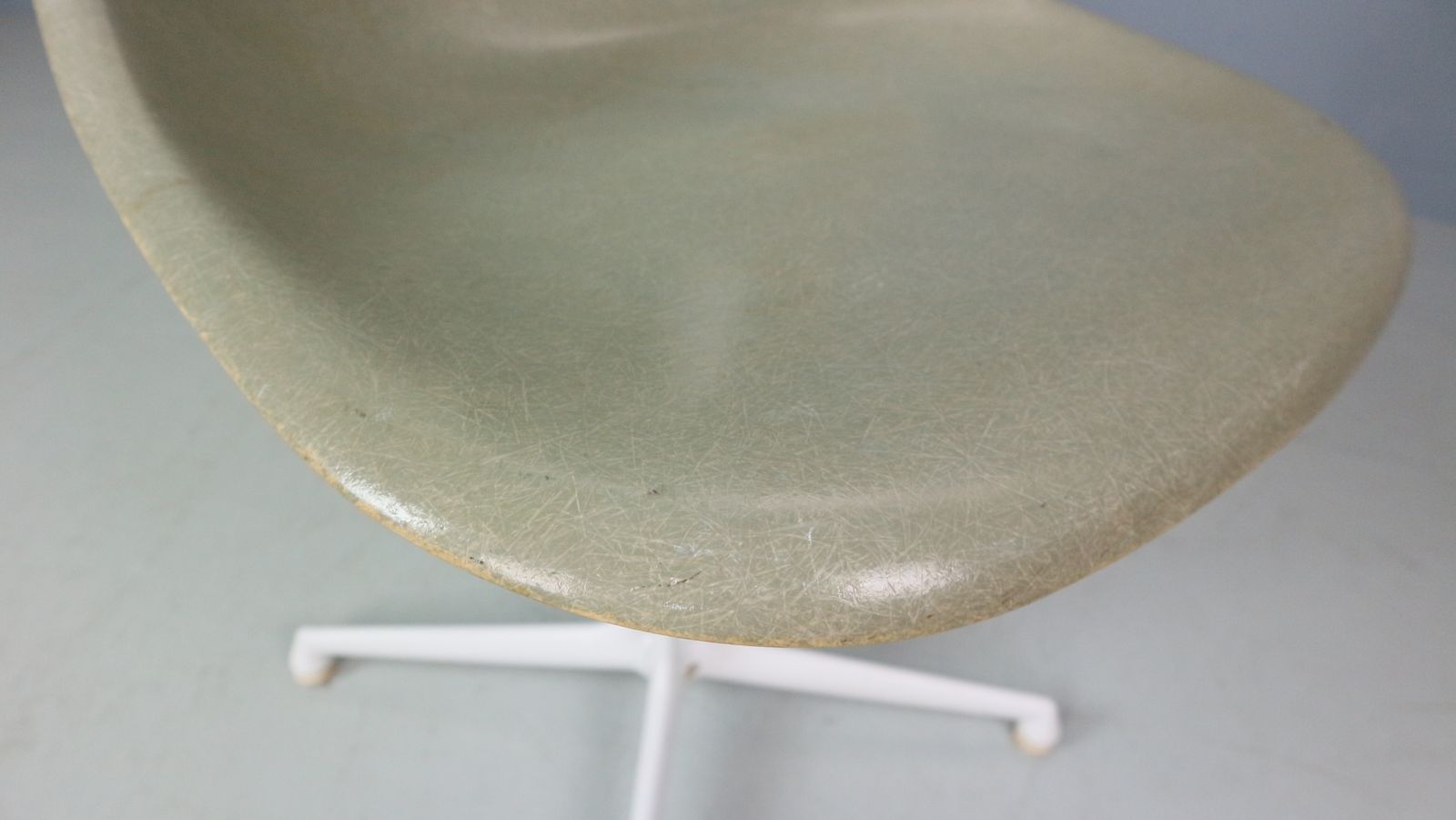 photo for sale Charles & Ray Eames "La Fonda" Sea Foam Green Fiberglass Chairs Herman Miller