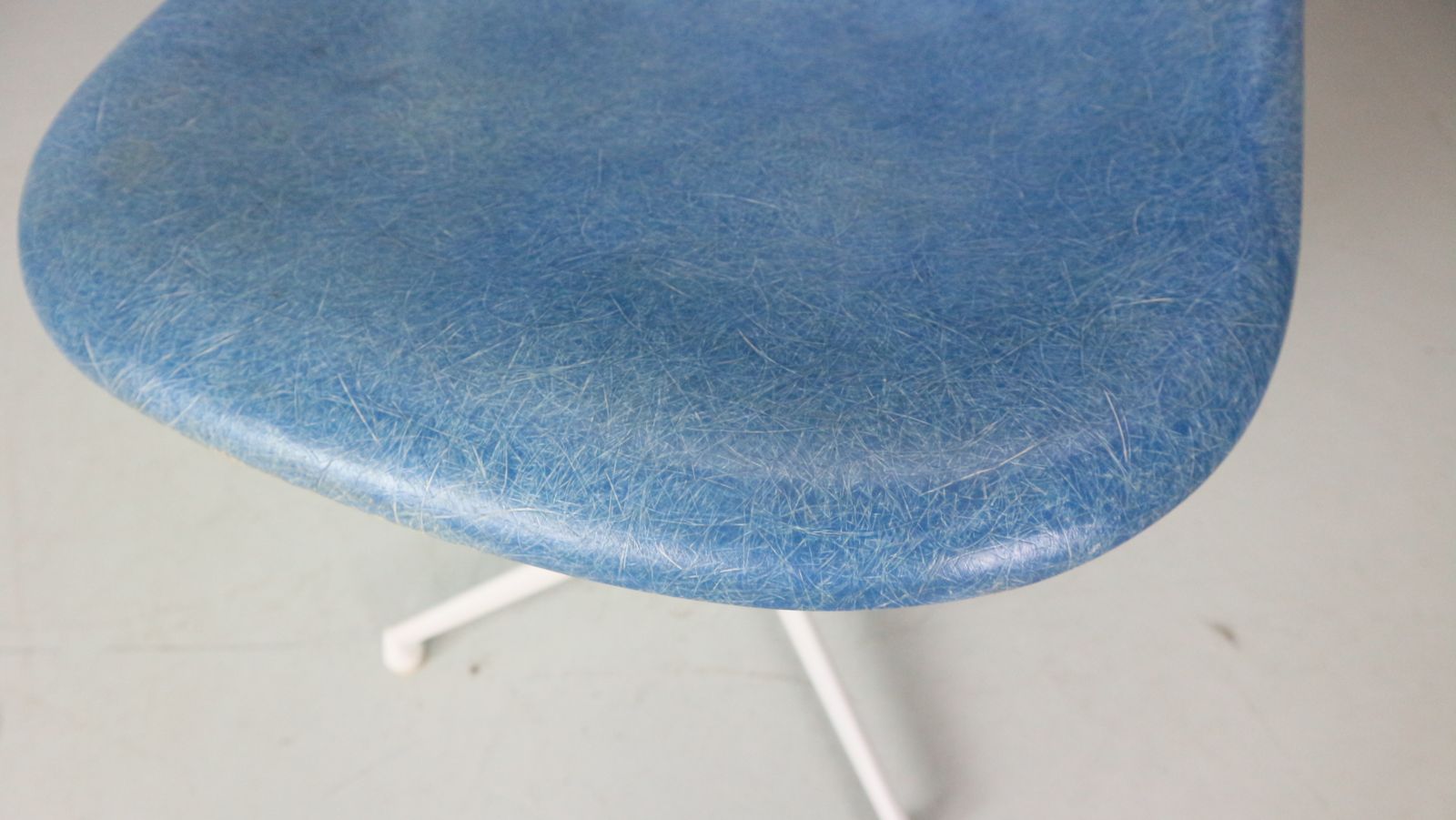 photo for sale Charles & Ray Eames "La Fonda" Blue Fiberglass Chairs Herman Miller