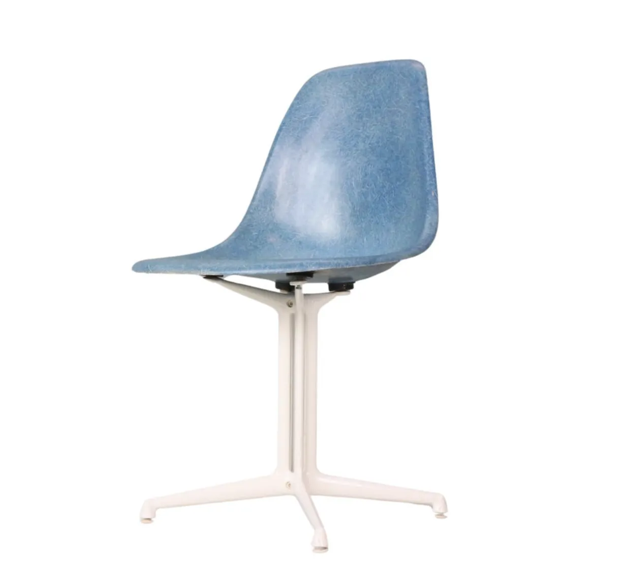 Charles & Ray Eames "La Fonda" Blue Fiberglass Chairs Herman Miller photo furniture