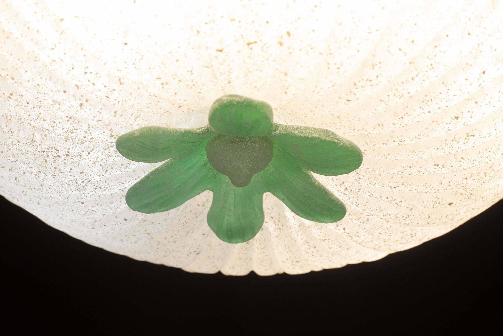 Elegant Large Size Italian Green And Murano Glass Ceiling Flower photo 1708.0