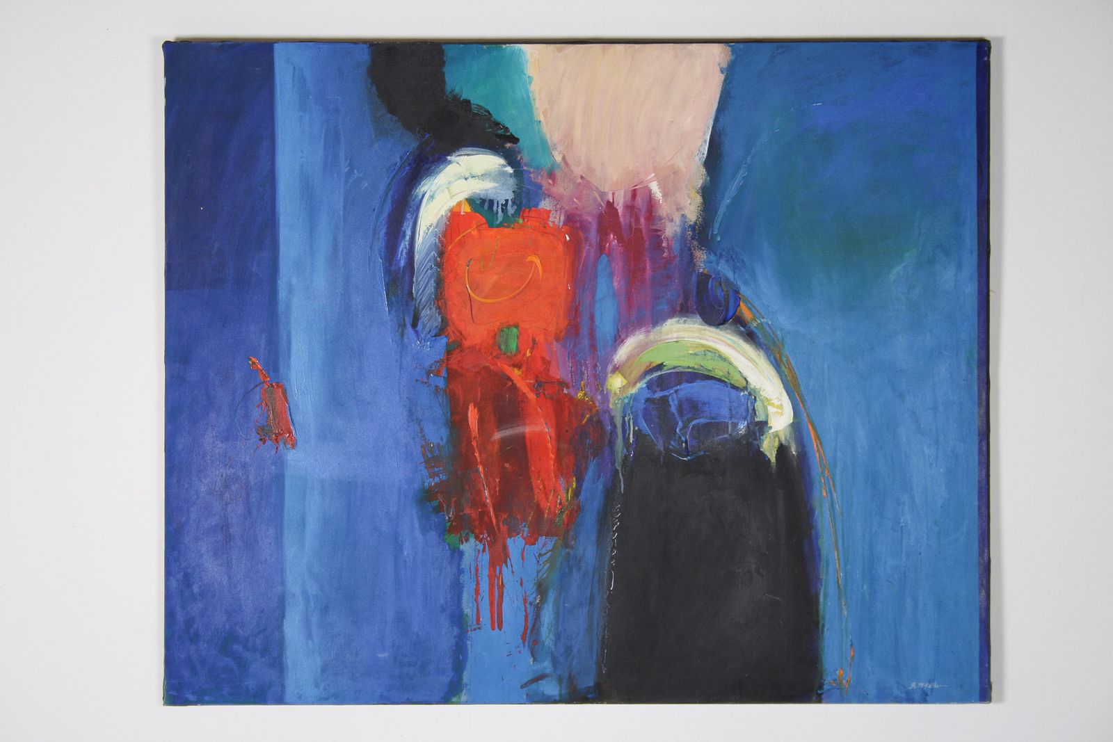 A Large Abstract Oil On Canvas Painting By Robert K Mckellar (1945 2009) photo furniture
