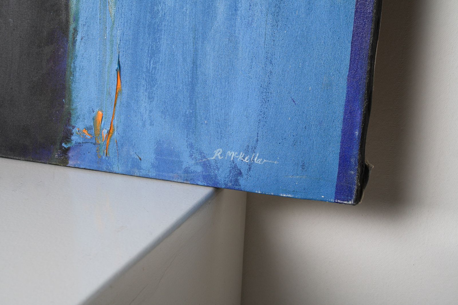 A Large Abstract Oil On Canvas Painting By Robert K Mckellar (1945 2009) photo vintage