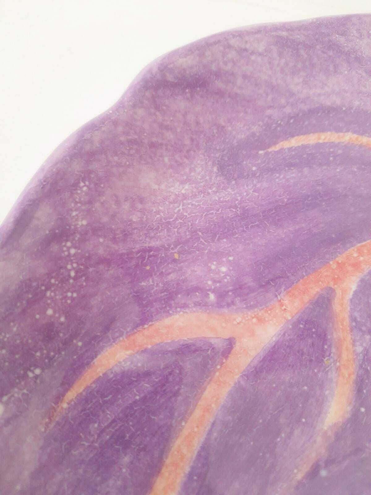 photo furniture Large Ceramic Tray Plate Ernestine Salerno Manufacture Purple Leaves Midcentury 50s