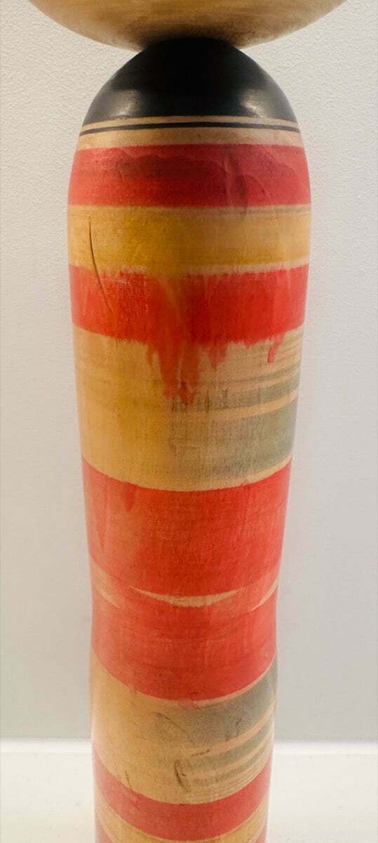 photo for sale Vintage Striped Japanese Traditional Kokeshi Doll   Yajirou Kei