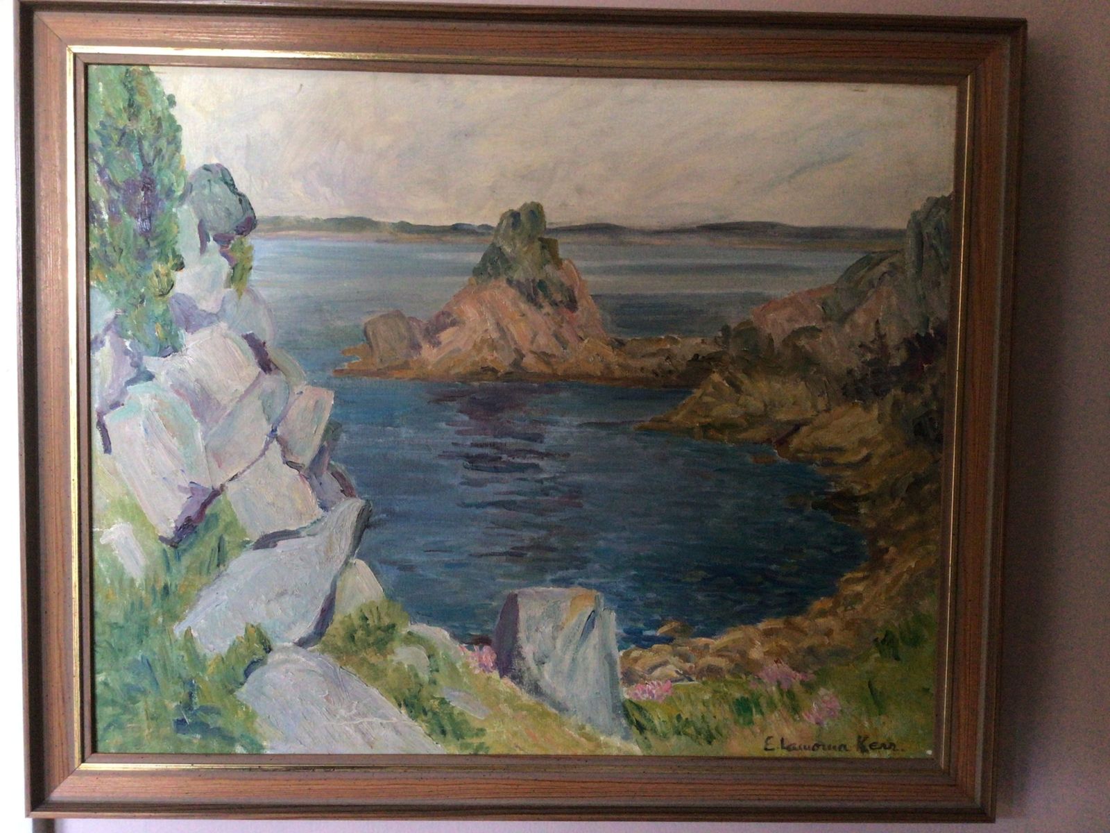 E Lamorna Kerr Framed Oil Painting Of Gugh, Isles Of Scilly,
