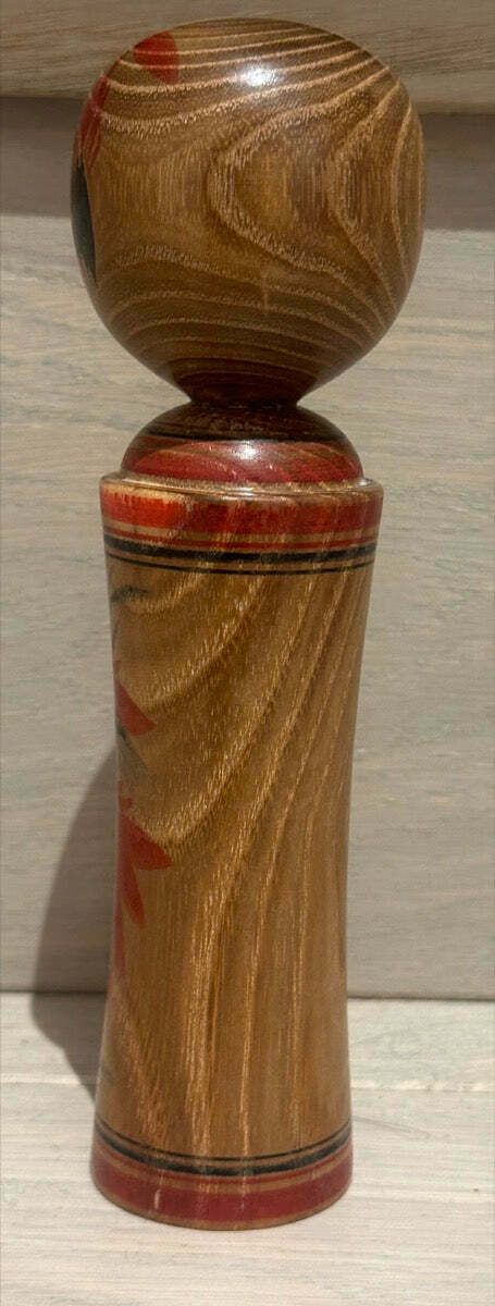 Small Vintage Grained Japanese Traditional Kokeshi Doll photo vintage