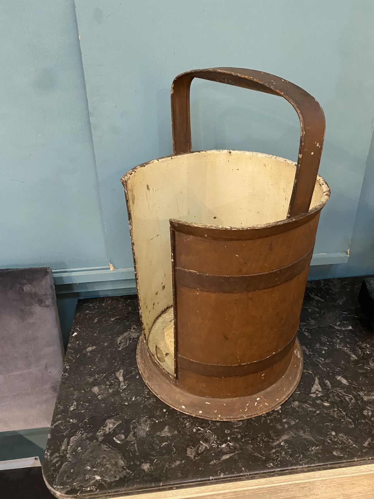A Regency Toleware Campaign Plate Bucket Circa 1815 photo for sale