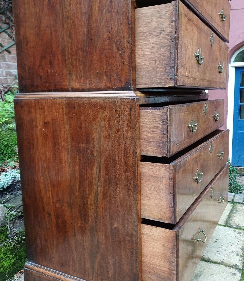 Beautiful Early 18th Century Walnut Chest On Chest photo Furniture