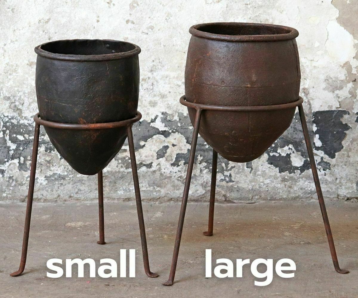 Vintage Metal Planter Small, Mid 20th Century photo Home Decor