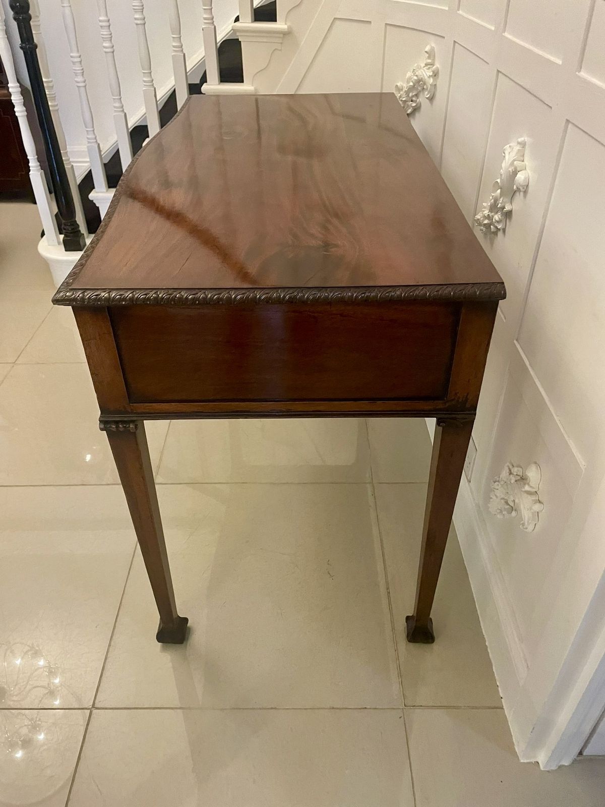 Antique 19th Century Quality Carved Figured Mahogany Serving Table photo 2195.0