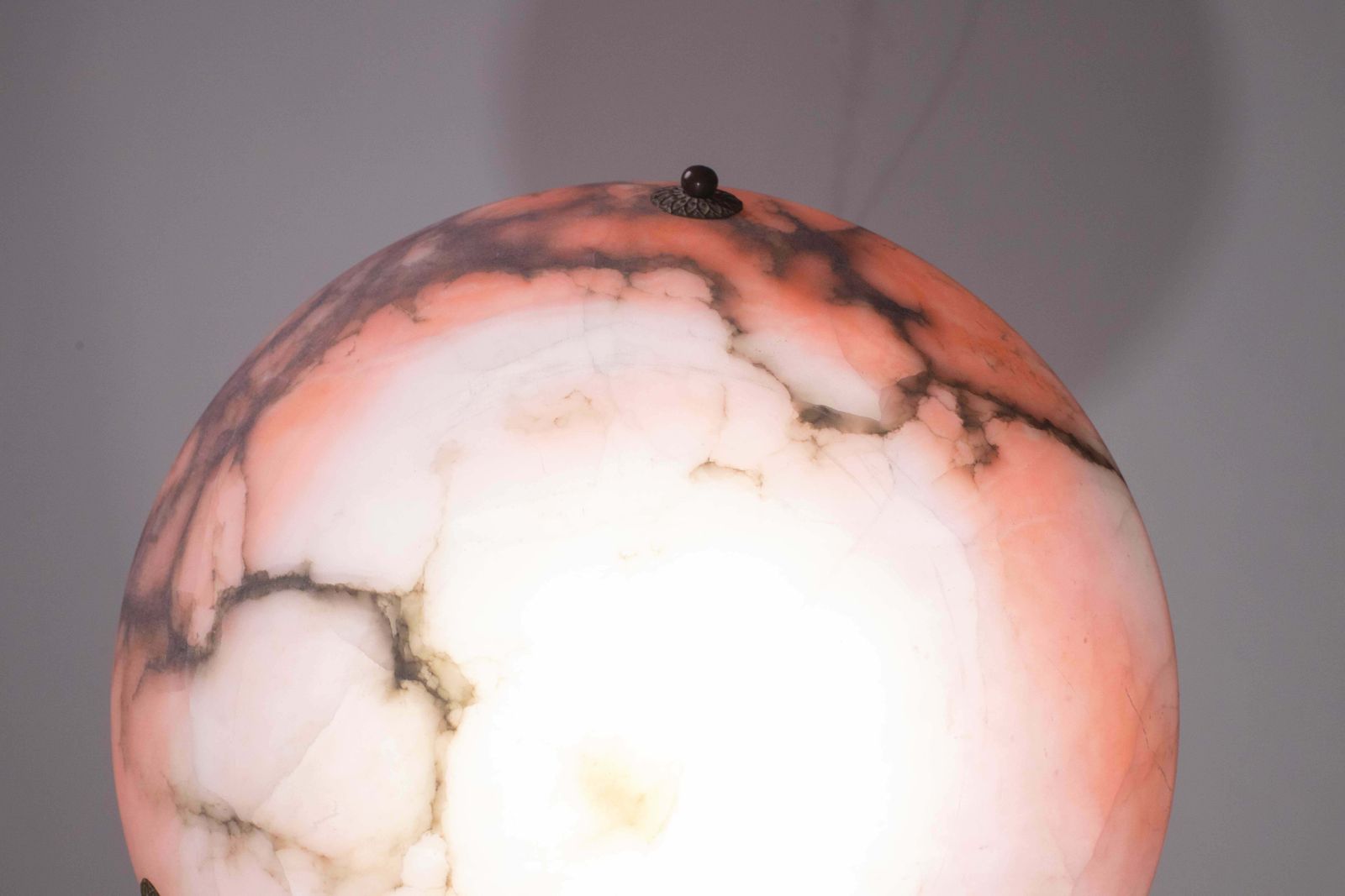 Art Decò Red And Pink  Alabaster Chandelier, 1920 photo buy