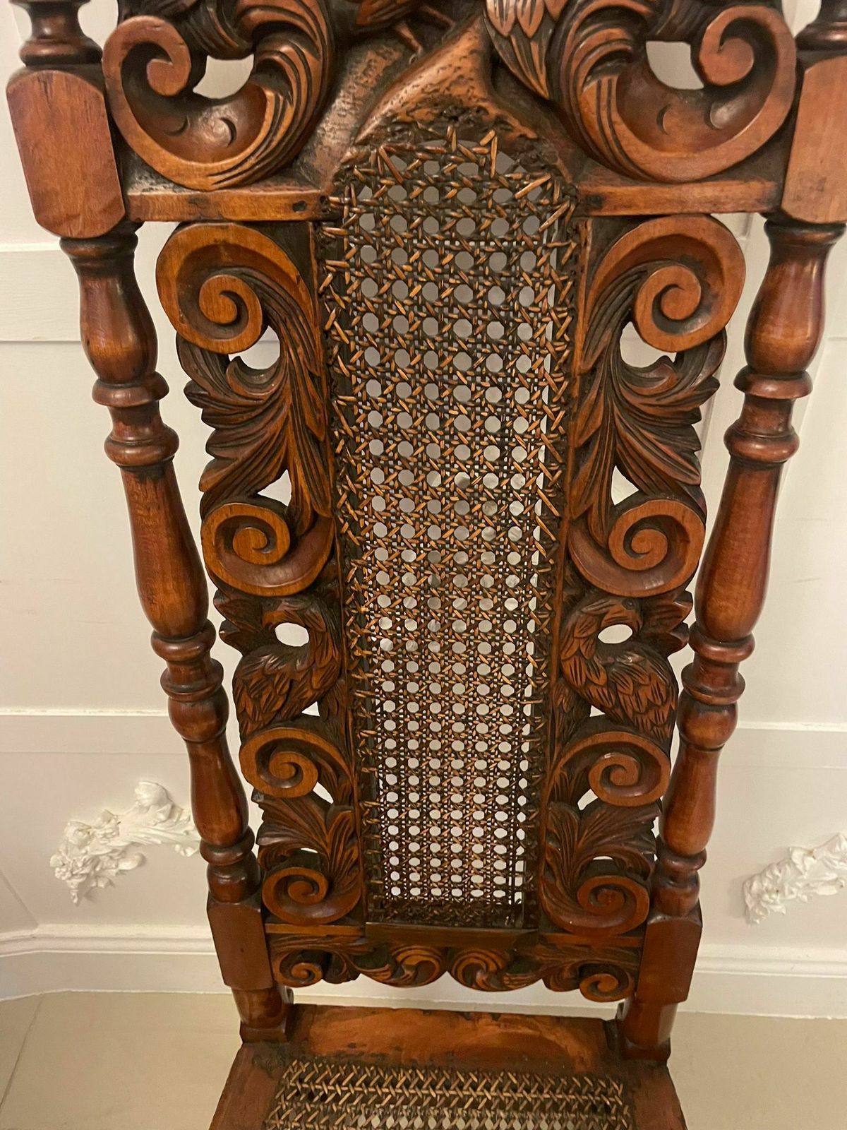 Set Of 4 Antique 19th Century Quality Carved Walnut Dining Chairs photo 2750.0
