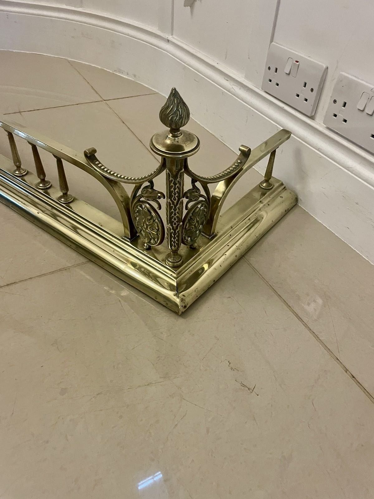 Antique 19th Century Quality Ornate Brass Fender photo 995.0