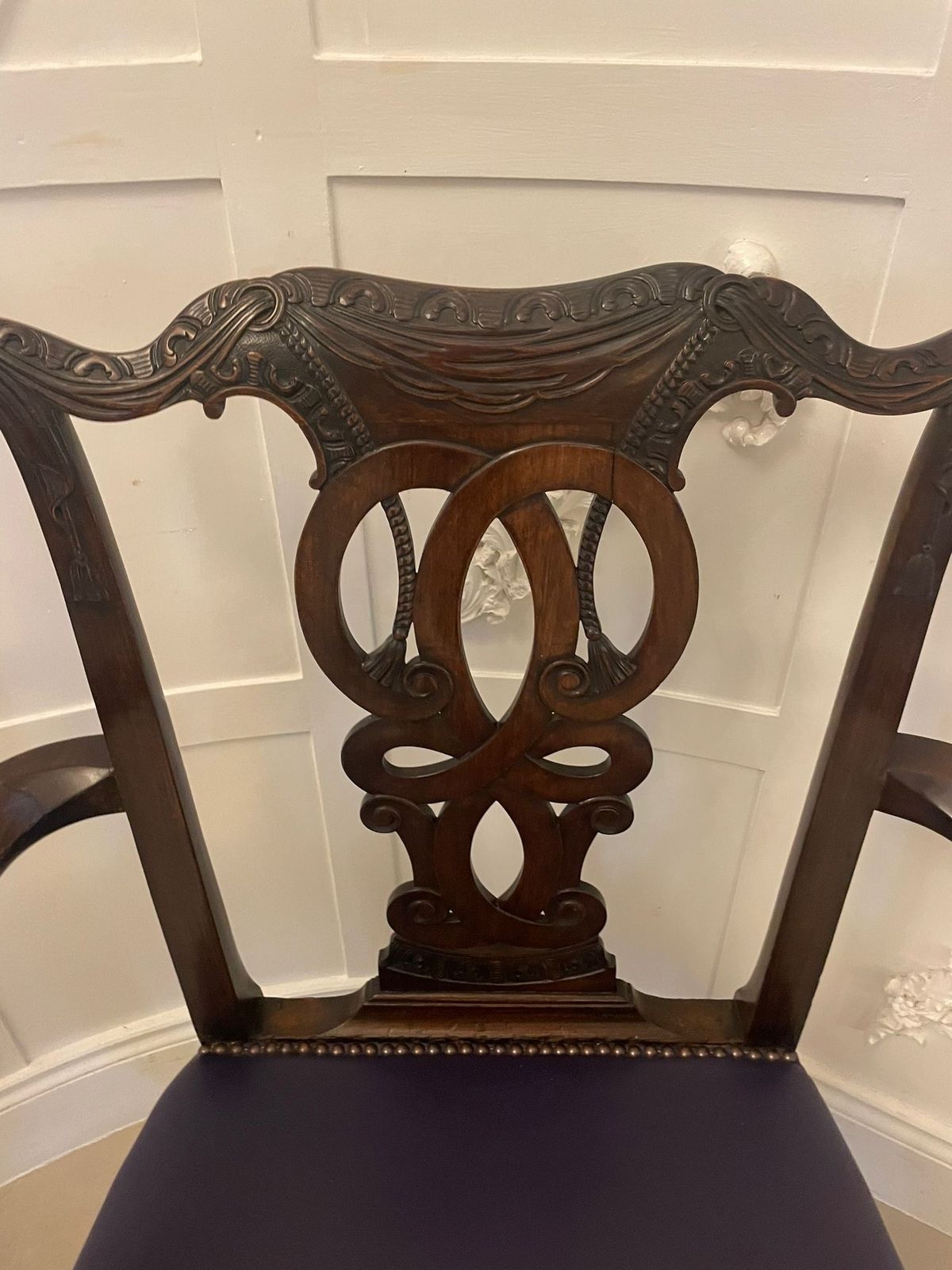 photo for sale Outstanding Quality Set Of 8 Antique 19th Century Carved Mahogany Dining Chairs