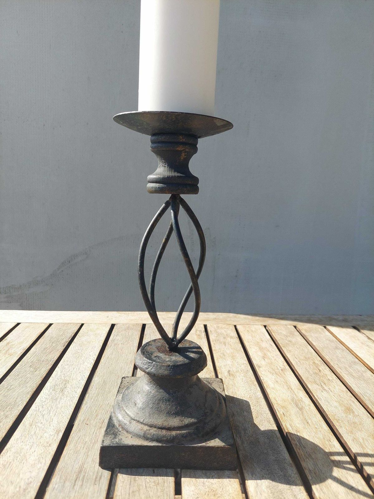 Vintage Iron Candle Holder / Vintage Iron Candlestick / Industrial Style / Mid Century Cande Holder / Industrial Candlestick / Italy / 80's photo buy