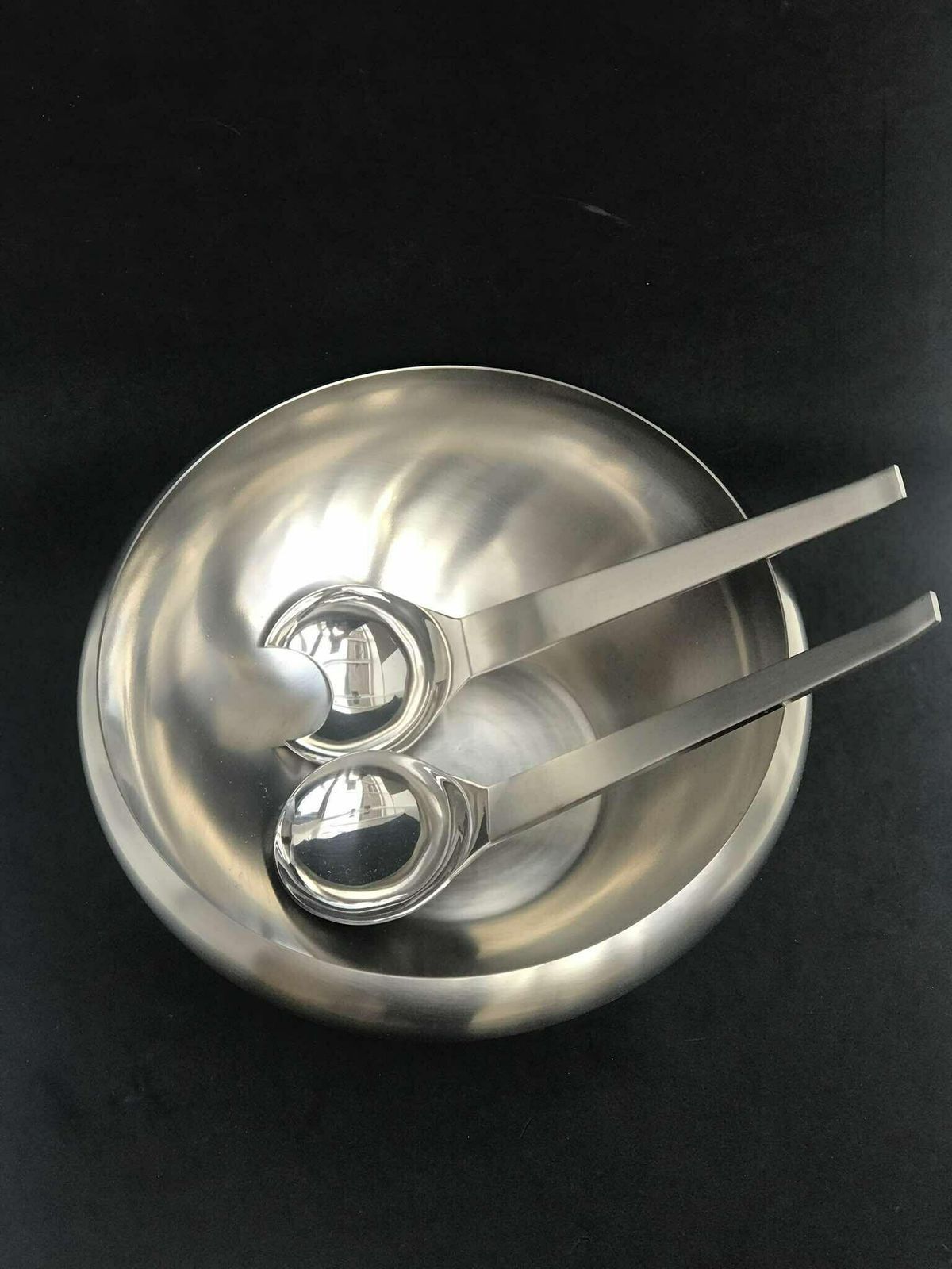 Salad Bowl And Serving Flatware Modernist Carl Auböck Design Morinox Amboss 50s Post Modern Lunik 2060 Modern Austrian Design Luxury Gift photo vinterior