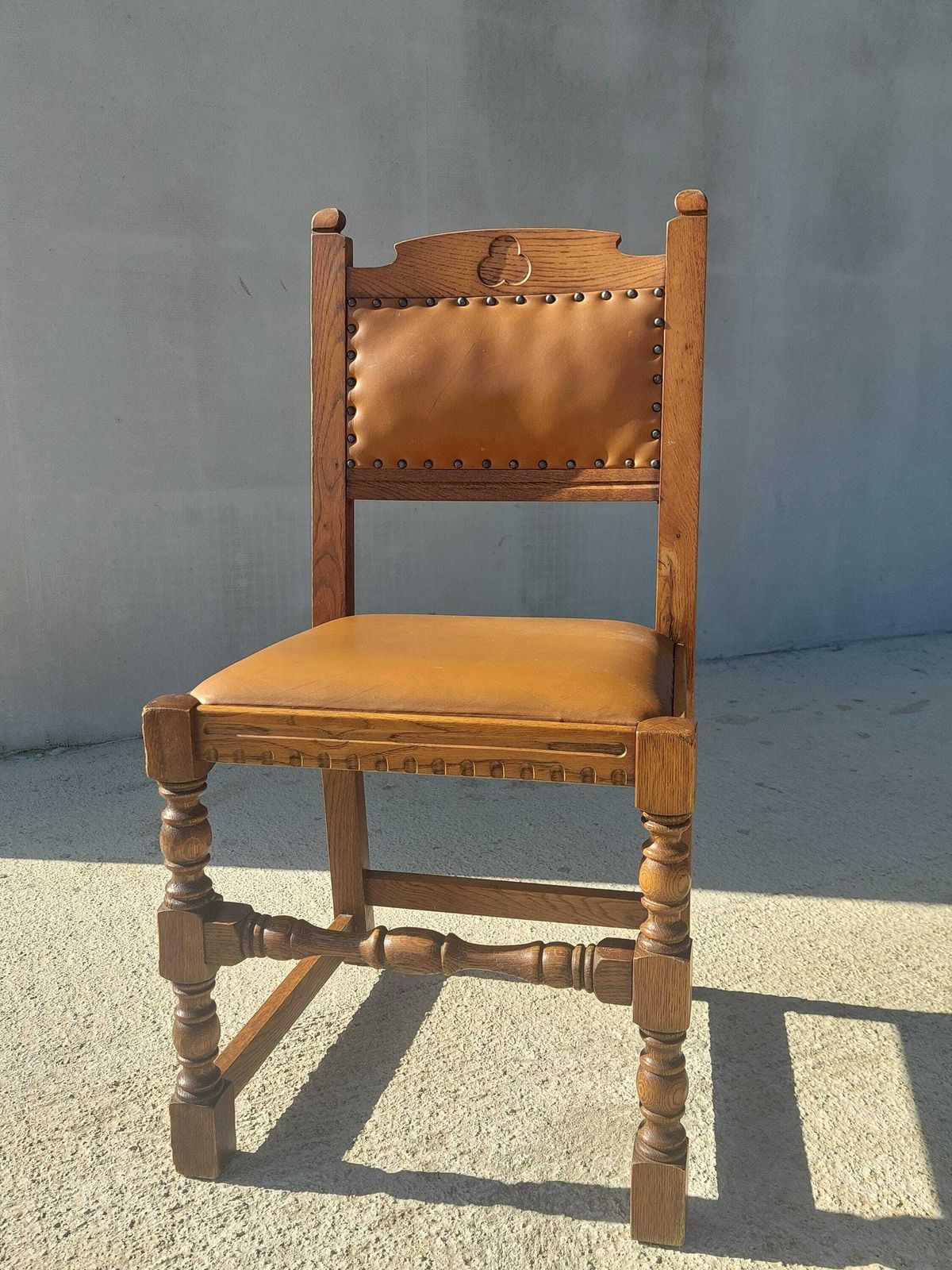 Vintage Dining Chair / Rustic Dining Chair/ Vintage Cottage Chair/ Massive And Leather Chair/ Retro Chair/ Mcm Chair/ Rustic Design/70's photo vintage