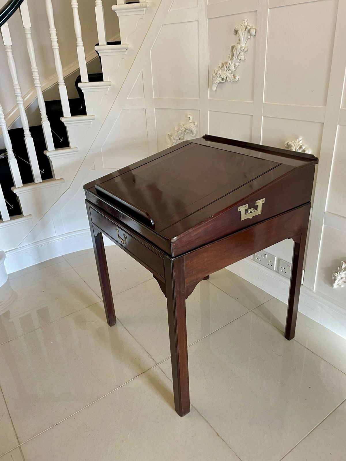 Unusual Antique 19th Century Quality Mahogany Writing Desk photo 1685.0