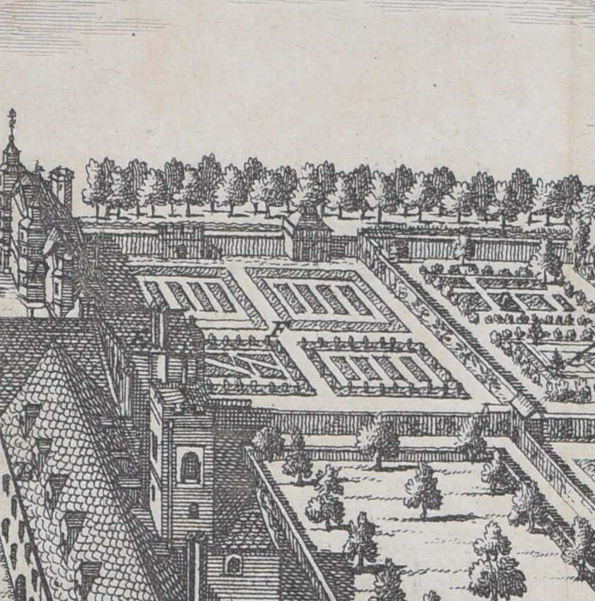 Pieter Van Der Aa, Queens' College, Cambridge Engraving Pieter Van Der Aa After David Loggan 1727 photo Art