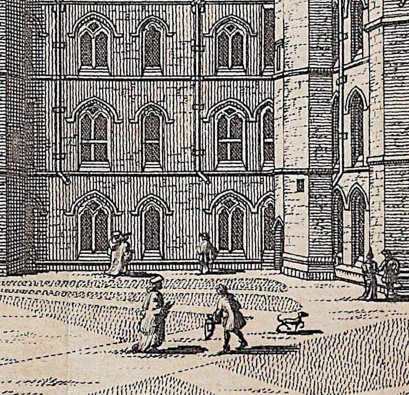 Pieter Van Der Aa, King's College, Cambridge Engraving Pieter Van Der Aa After David Loggan, 1727, IV photo furniture