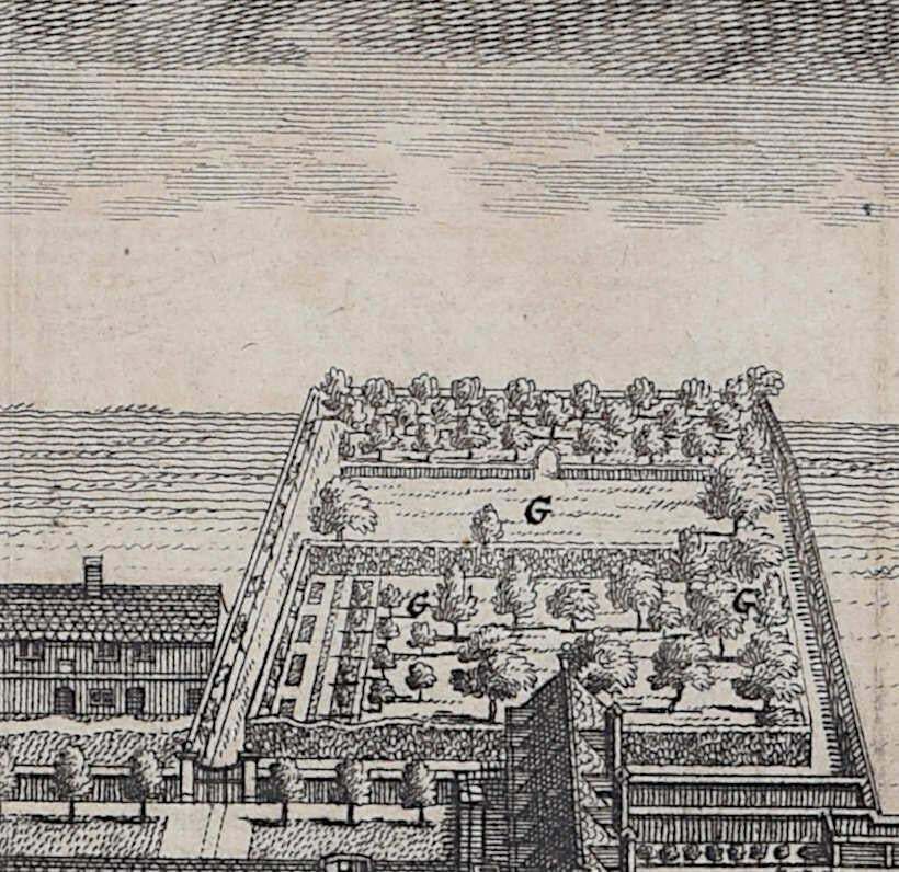 Pieter Van Der Aa, Pembroke College, Cambridge Engraving Pieter Van Der Aa After David Loggan1727 photo for sale