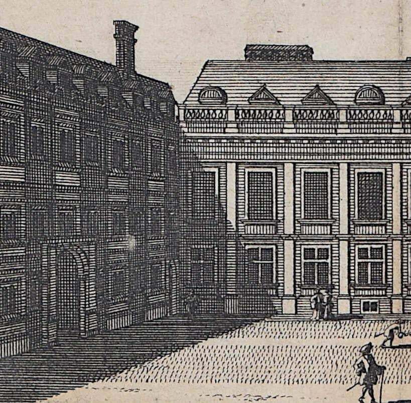 Pieter Van Der Aa, Clare College, Cambridge Engraving Pieter Van Der Aa After David Loggan 1727 photo Art
