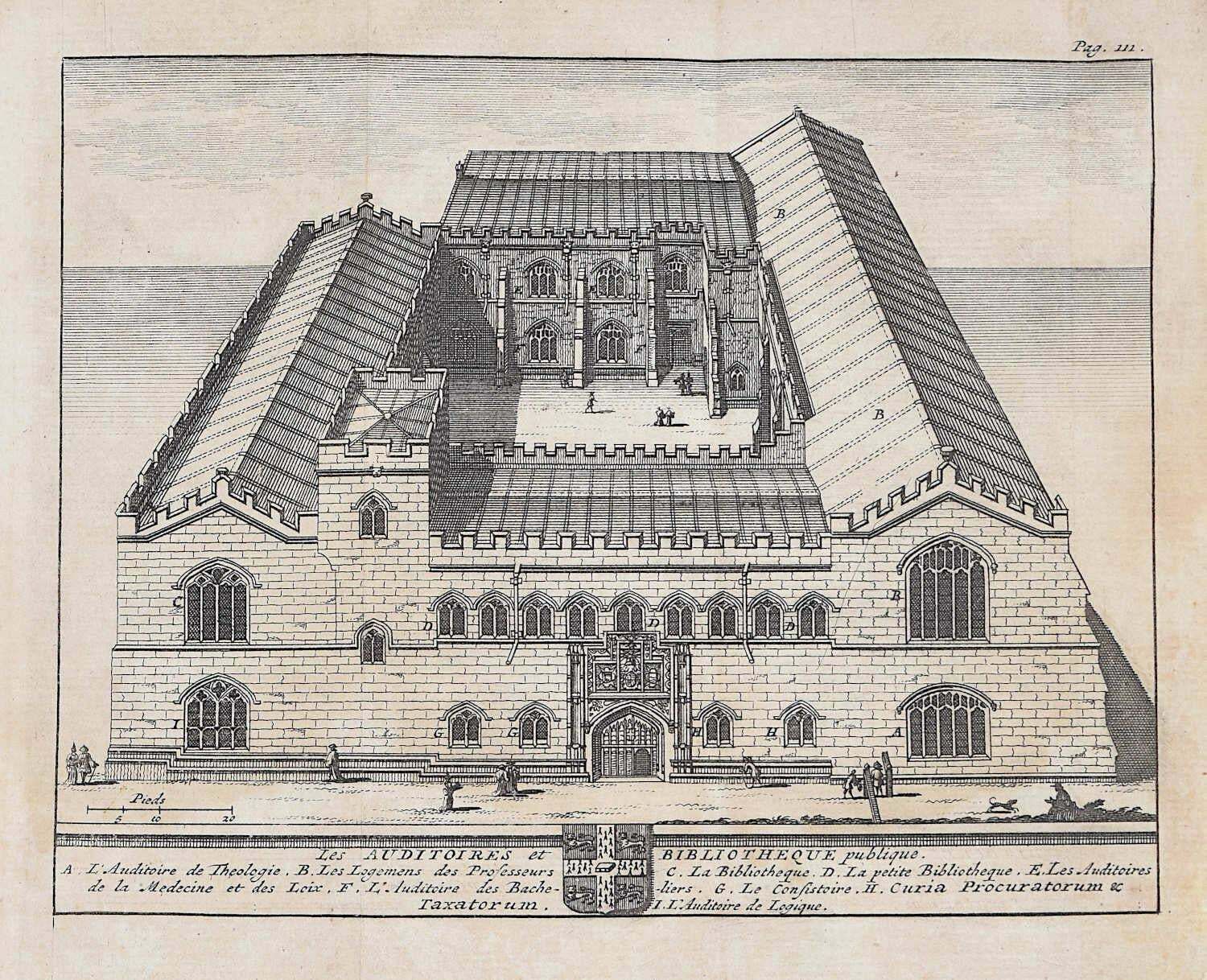 Pieter Van Der Aa, Library View, Cambridge Engraving Pieter Van Der Aa After David Loggan 1727