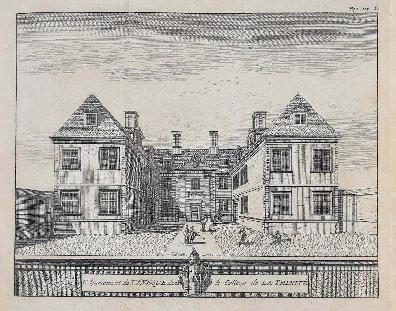 Pieter Van Der Aa, Trinity College, Cambridge Engraving Pieter Van Der Aa After David Loggan, 1727, III