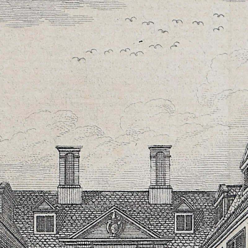 Pieter Van Der Aa, Trinity College, Cambridge Engraving Pieter Van Der Aa After David Loggan, 1727, III photo Art