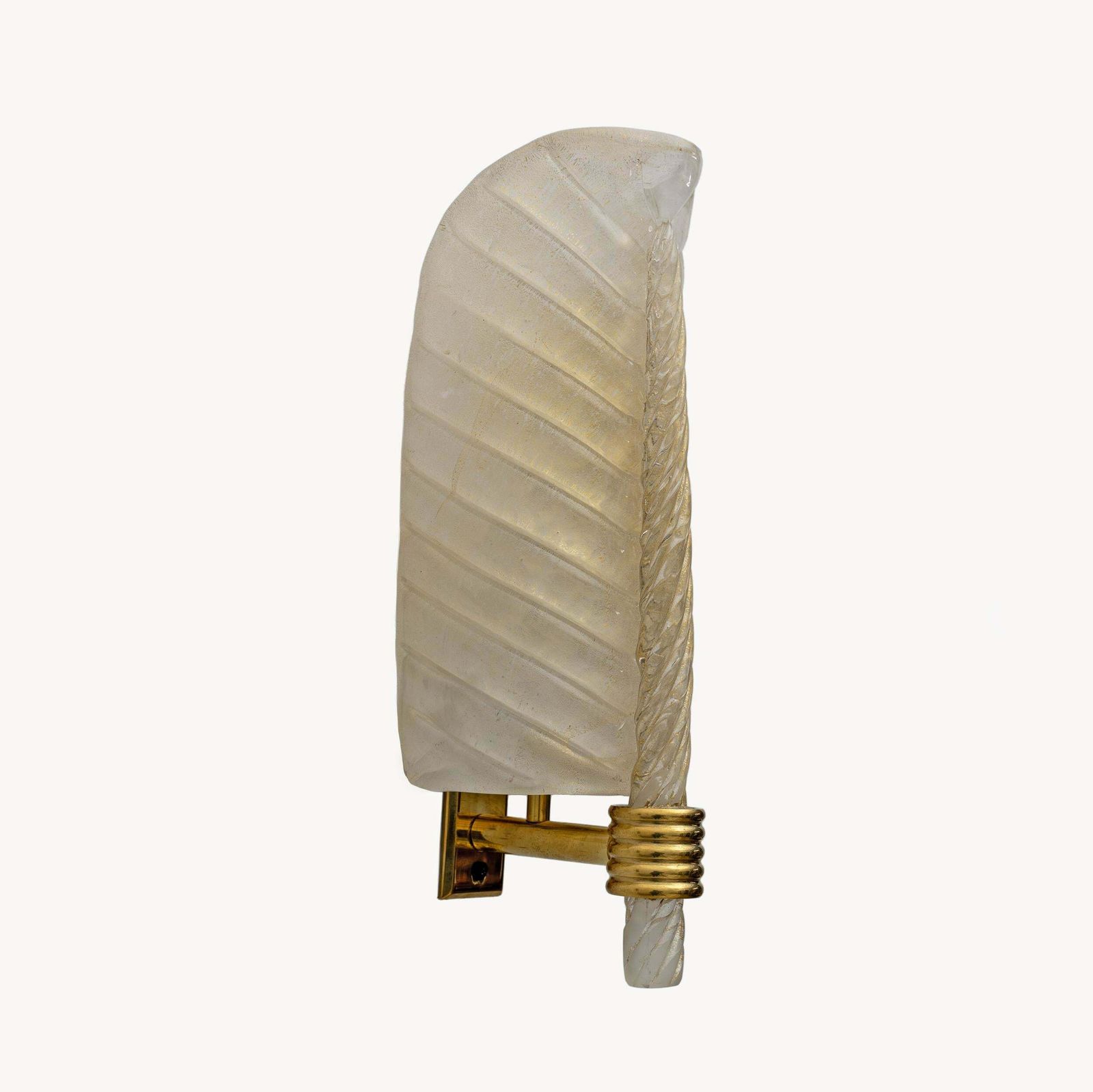 Pair Of Barovier & Toso Style Mid Century Modern Murano Glass Gold Leaf Sconces photo 2346.0