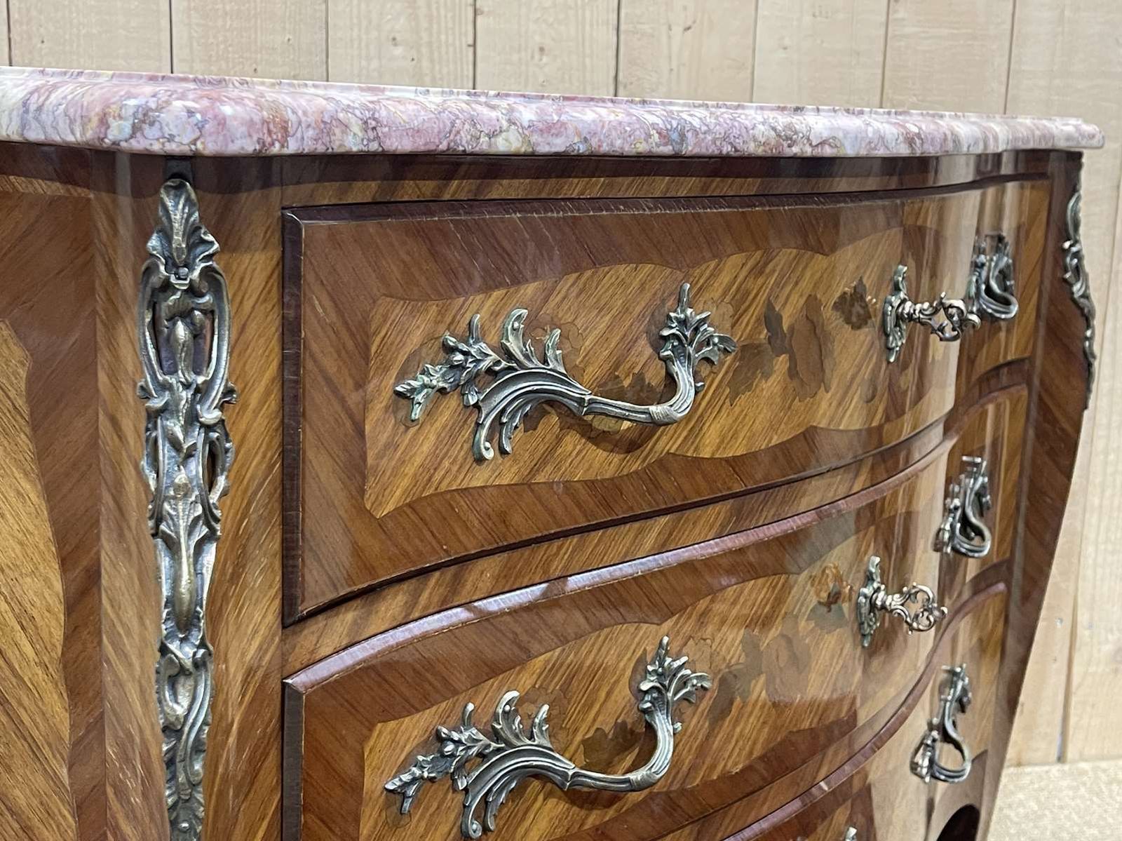 Louis XV Style Chest Of Drawers In Rosewood, Oak And Marble photo buy