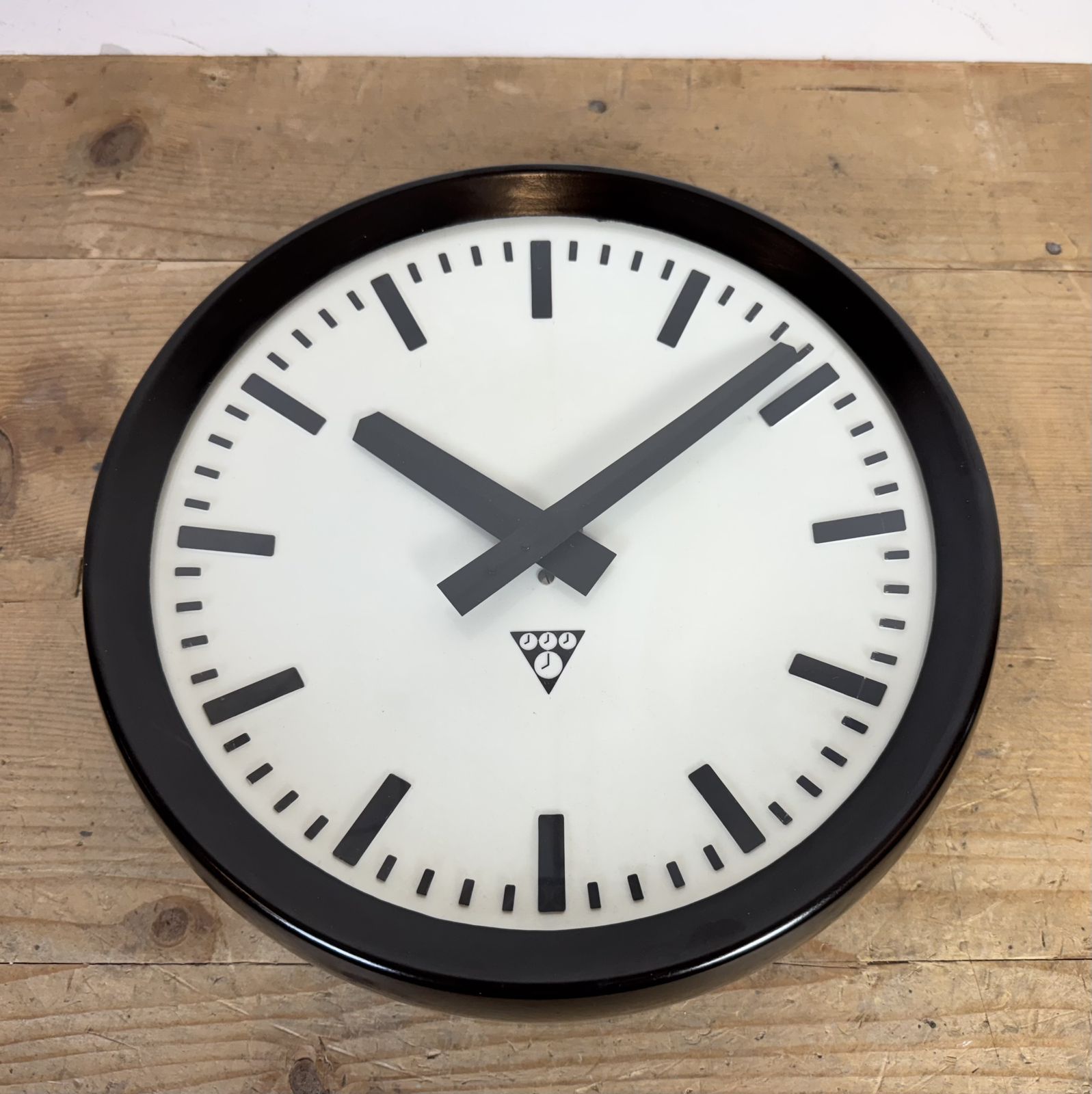 Home Decor Industrial Bakelite Factory Wall Clock From Pragotron, 1960s, 6x photo