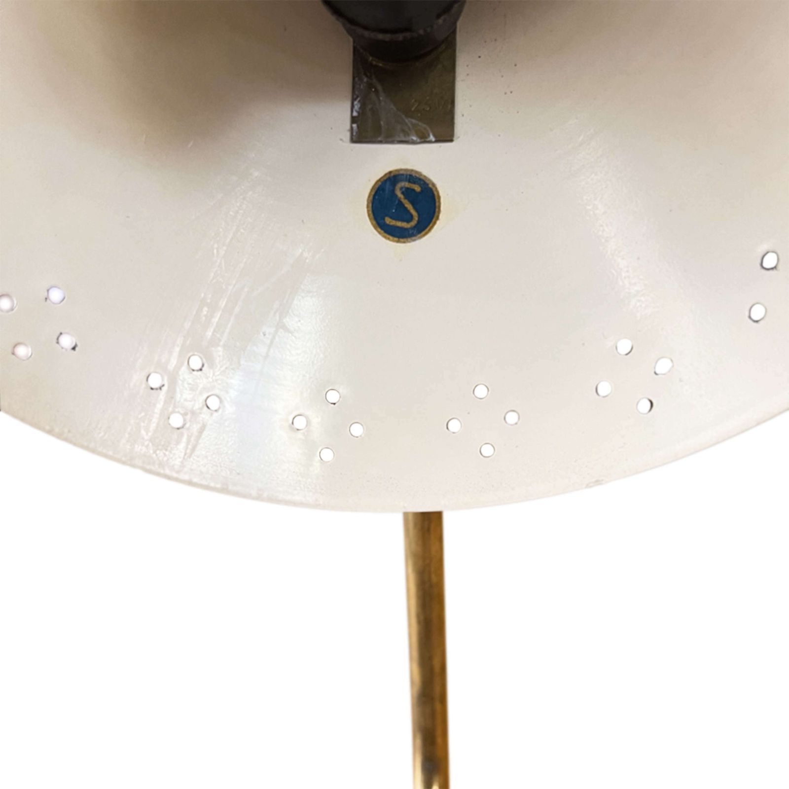 Pair Of Midcentury Table Lamps With Black Pierced Shades By Erik Wärnå photo Lighting