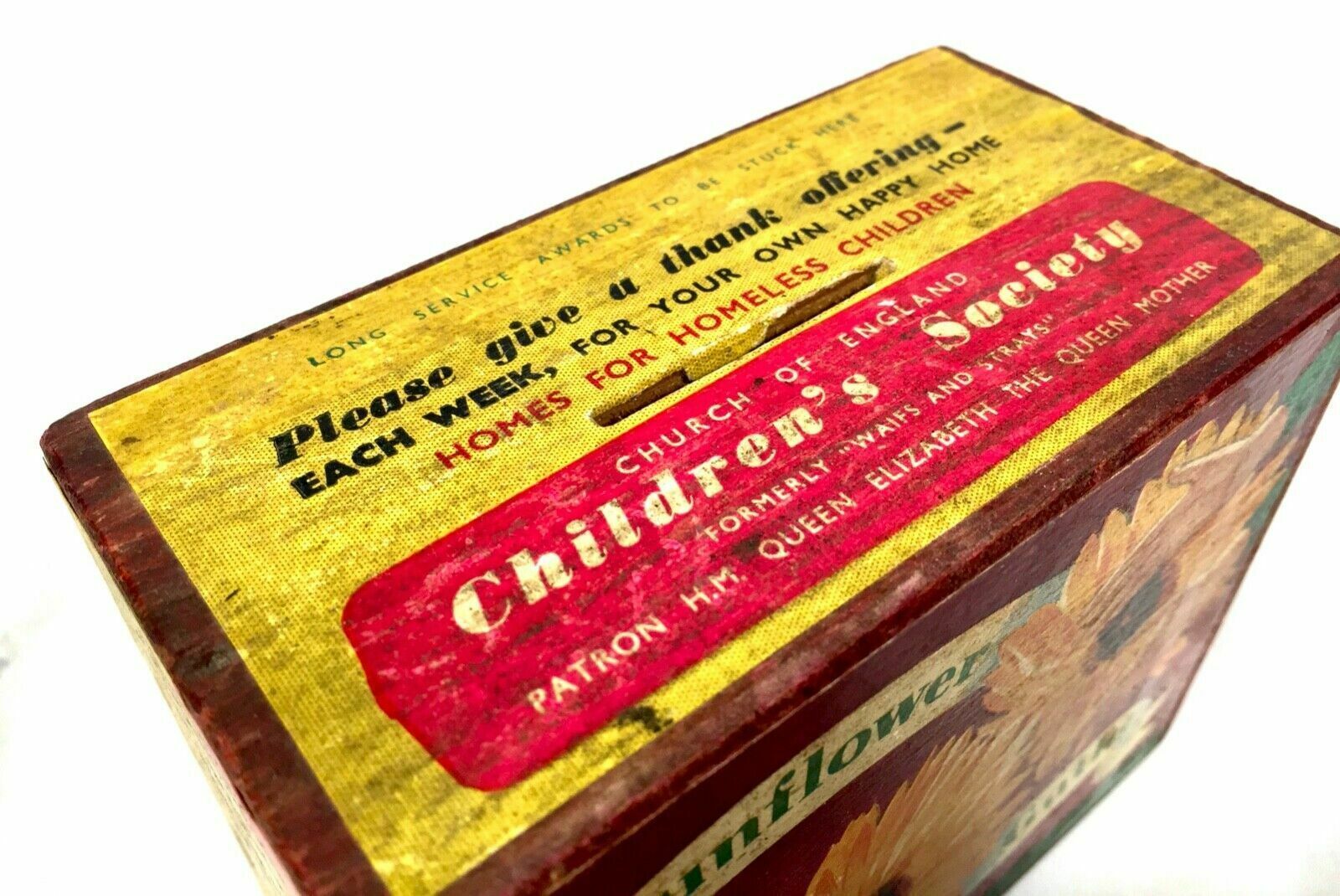 Antique Wooden Church Of England Missionary Society Box / Collection / Offering photo for sale