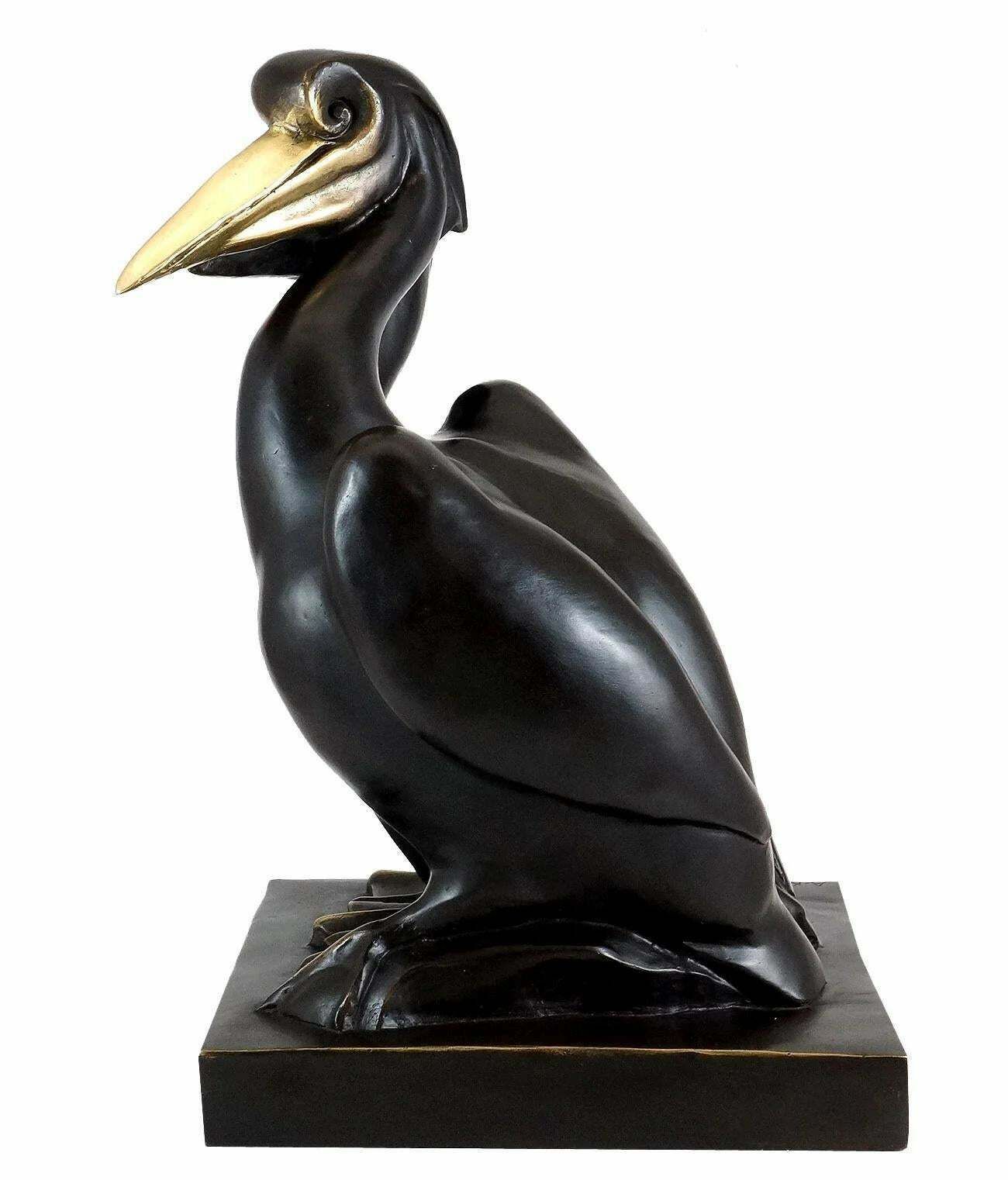 Sculpture Of Pelicans In Patinated Bronze, Contemporary Art, 21st Century. photo 2751.0
